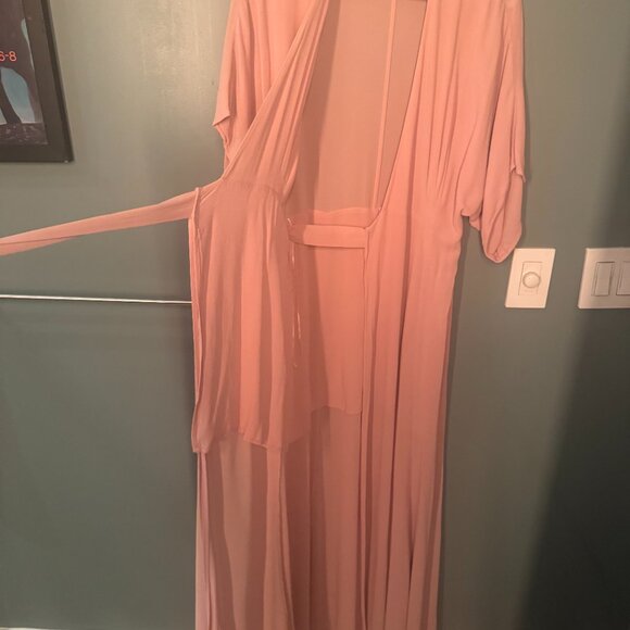 Reformation Winslow Wrap V-neck - blush wedding guest dress - Picture 6 of 9